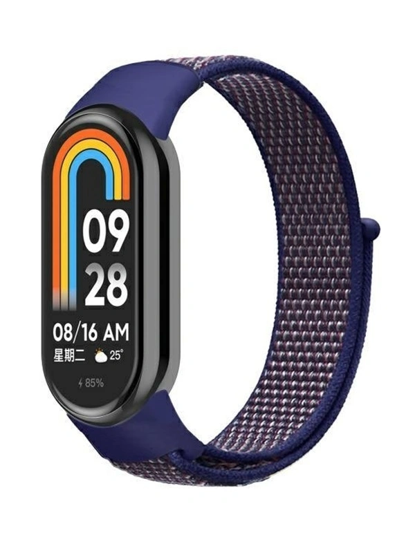 Beline Xiaomi Band 8 9 10 medžiaginis dirželis, mėlyna, 1 nuotrauka